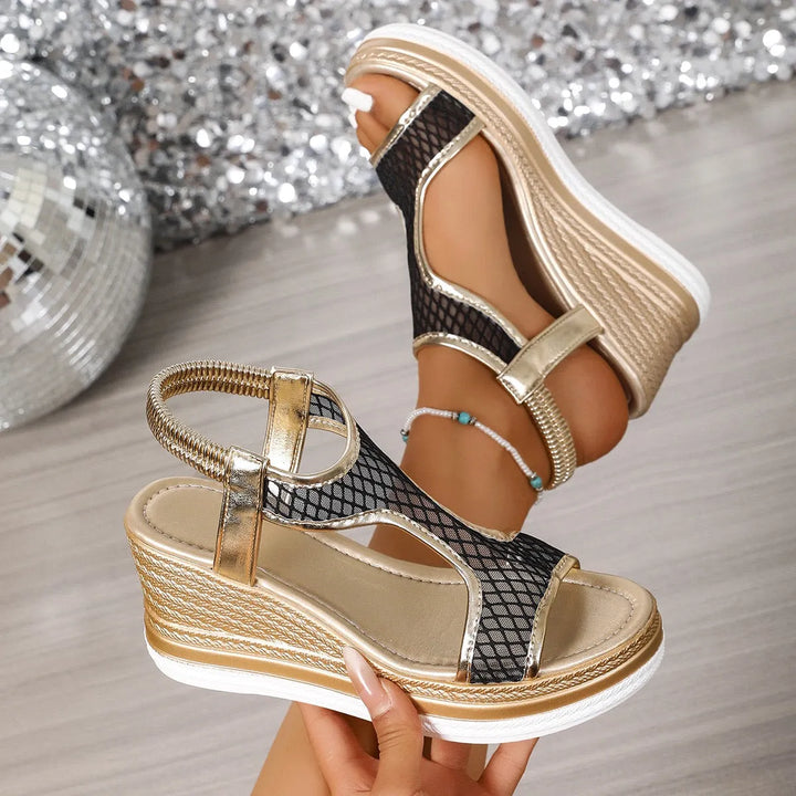Nadia Elegant Slip-On Wedge Sandals
