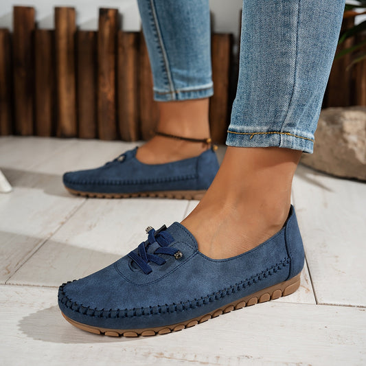 Francesca Comfortable Soft Moccasins - Blue