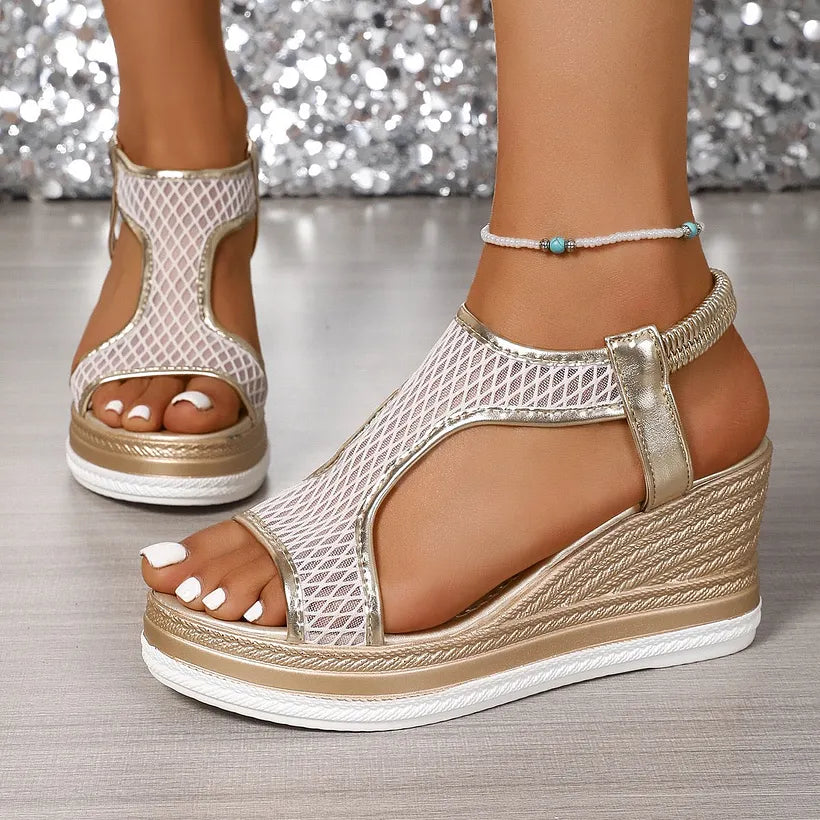 Nadia Elegant Slip-On Wedge Sandals