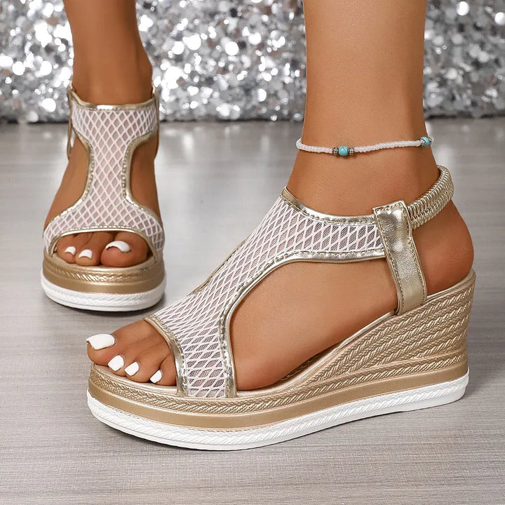 Nadia Elegant Slip-On Wedge Sandals