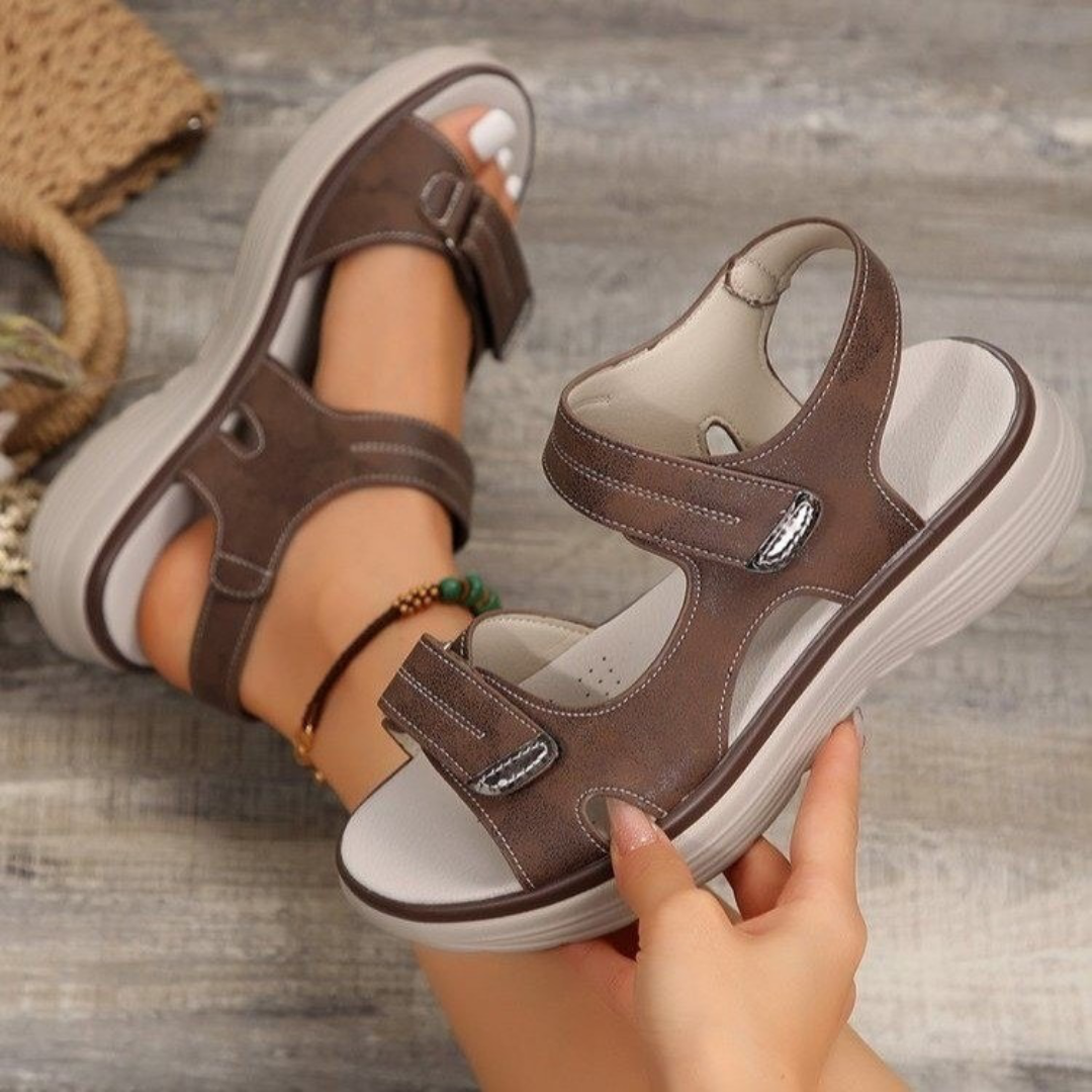 Sophie Adjustable Comfort Sandals - Brown