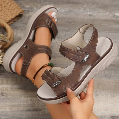 Sophie Adjustable Comfort Sandals - Brown