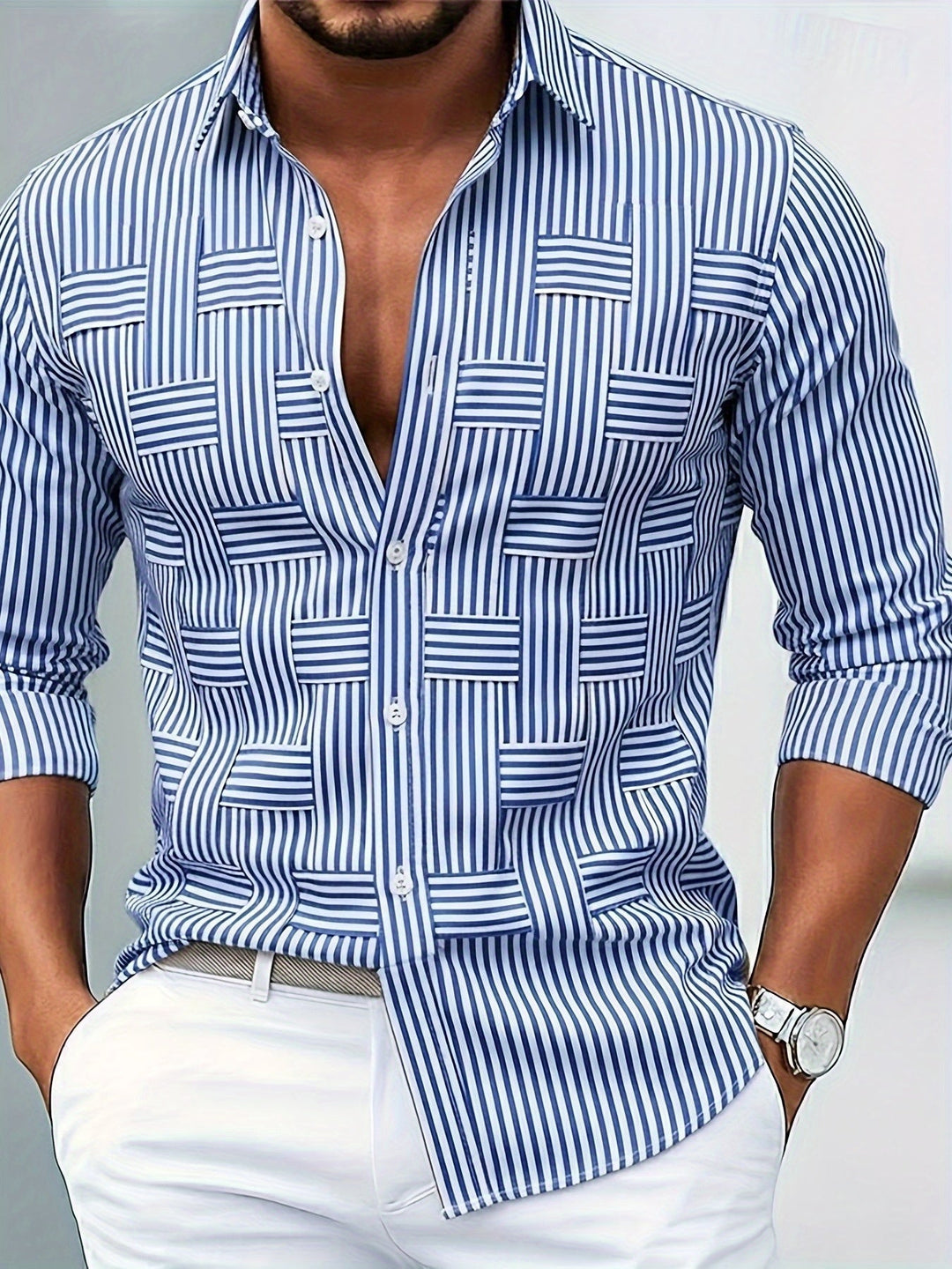 Emerson Vintage Stripe Shirt - Sky Blue
