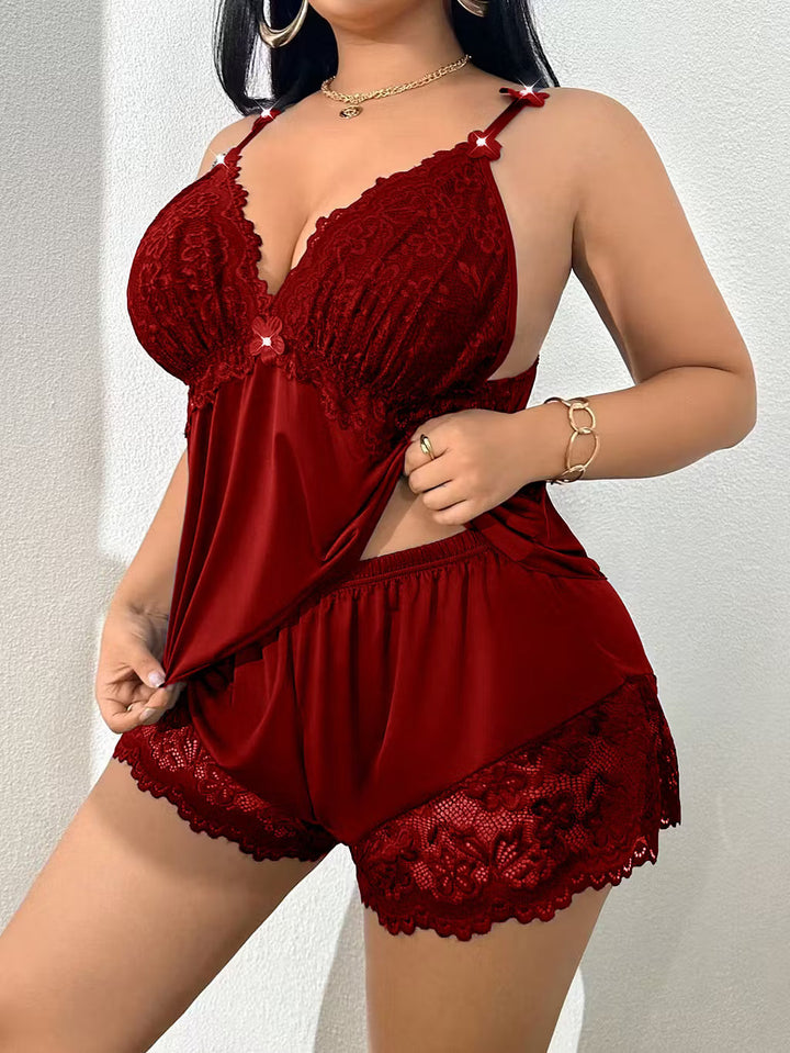 Elise Lace-Trim Cami Pyjama Set
