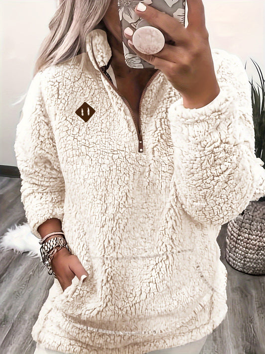 Lily | Patch Quarter Zip Pullover