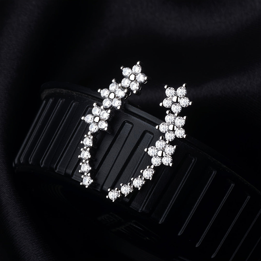 Timeless Flower Earrings - Silver
