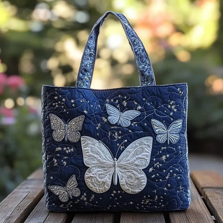 Tote Padded Bag - Silver Butterfly