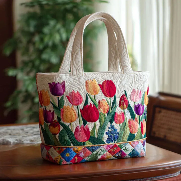 Tote Padded Bag - Tulip Garden