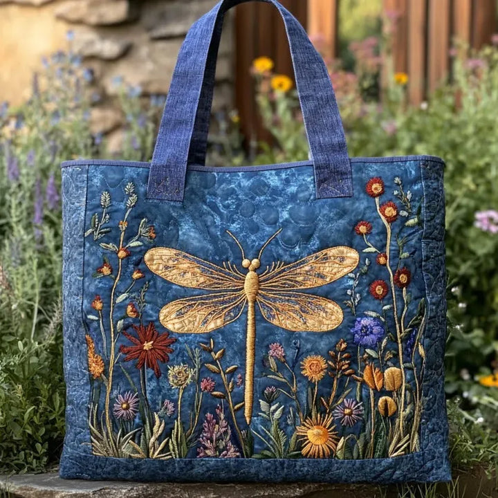 Tote Padded Bag - Golden Dragonfly