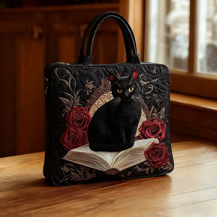 Tote Padded Bag - Black Cat &amp; Books