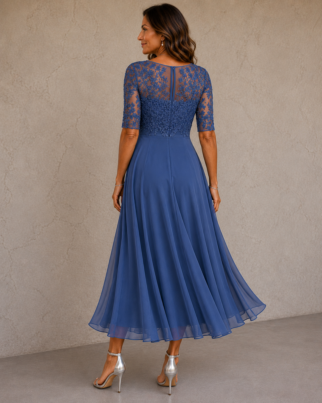Abella Lace and Chiffon Dress