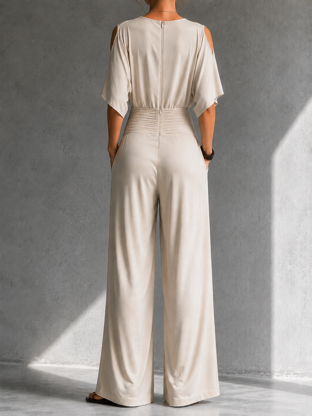 Victoria Wrap-Front Wide-Leg Jumpsuit