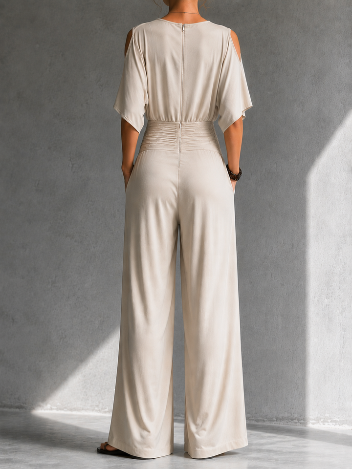 Victoria Wrap-Front Wide-Leg Jumpsuit