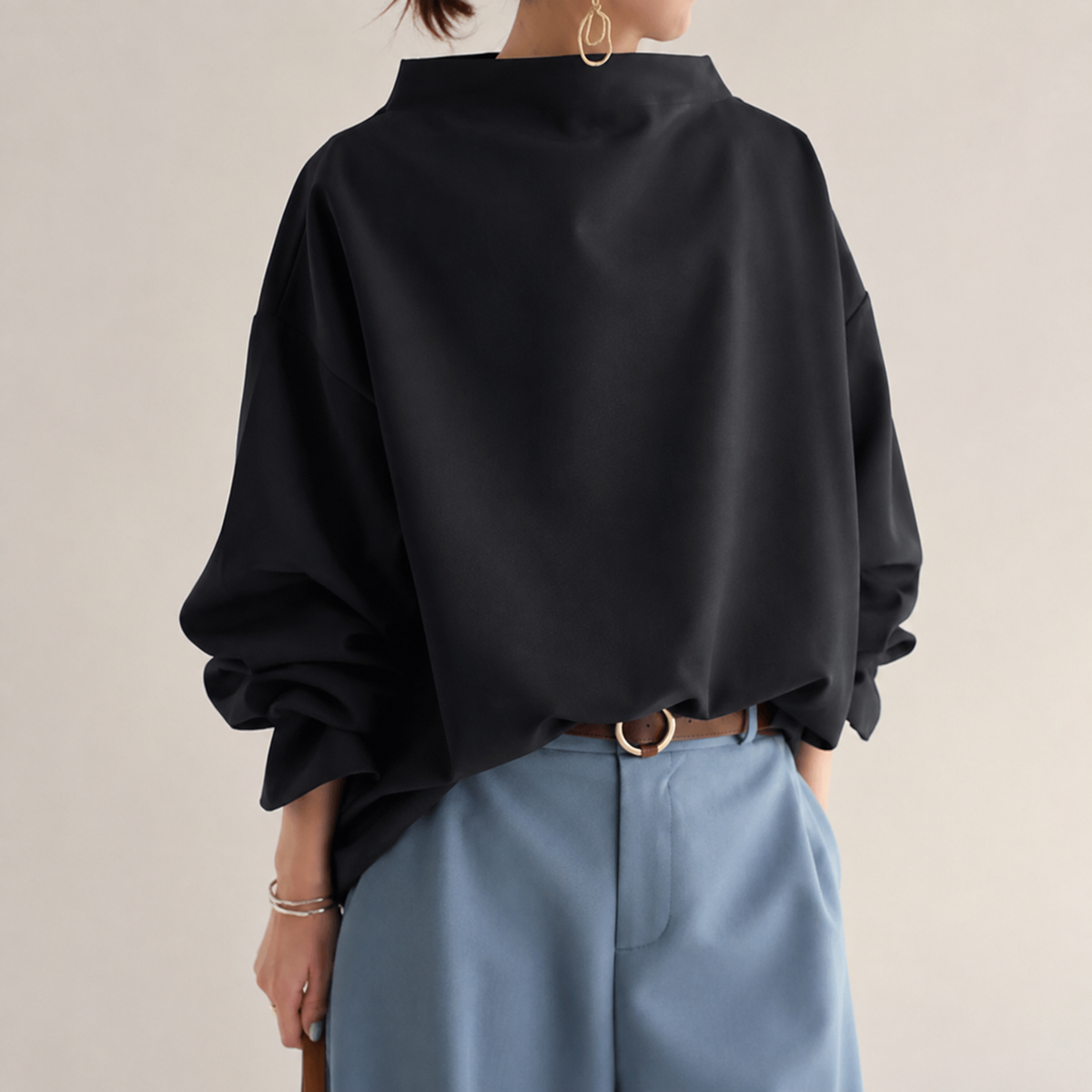 Josephine | High Neck Balloon Sleeve Sweater