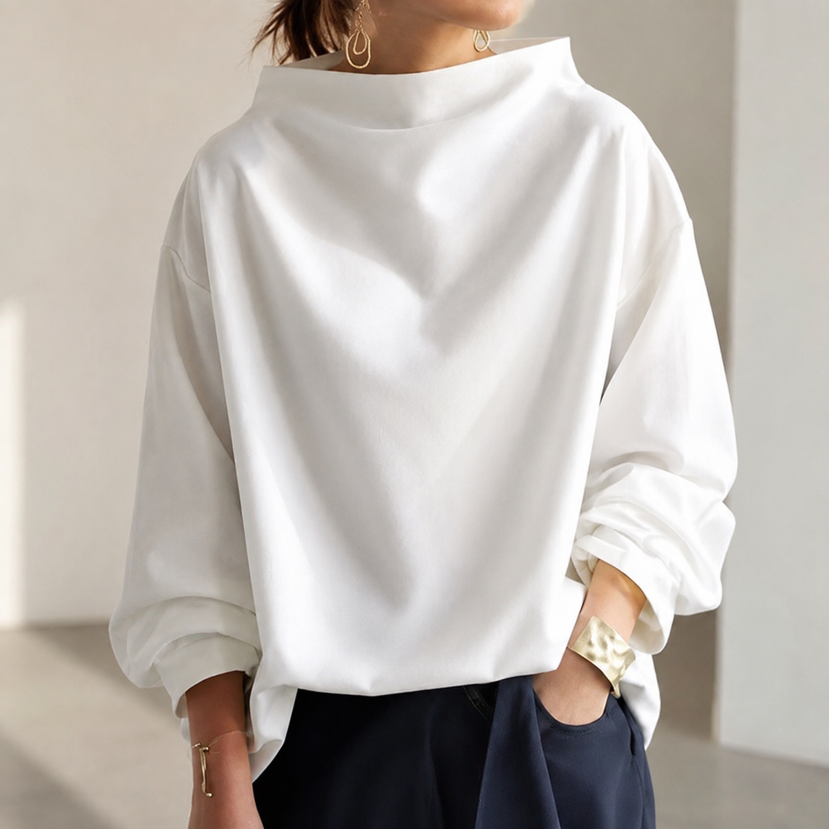 Josephine | High Neck Balloon Sleeve Sweater