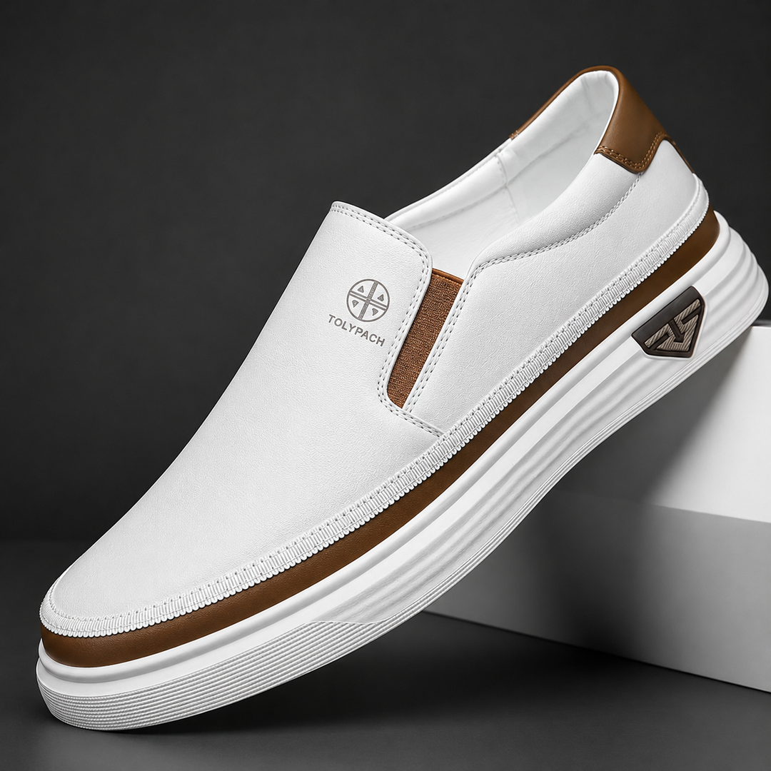 Albert Slip-On Leather Sneakers - White