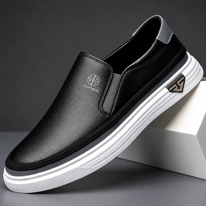 Albert Slip-On Leather Sneakers - Black