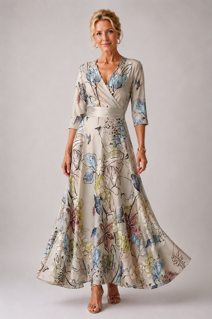 Genevieve Belted Floral Dress - Floral