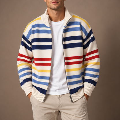 Bernard | Striped Zip Cardigan