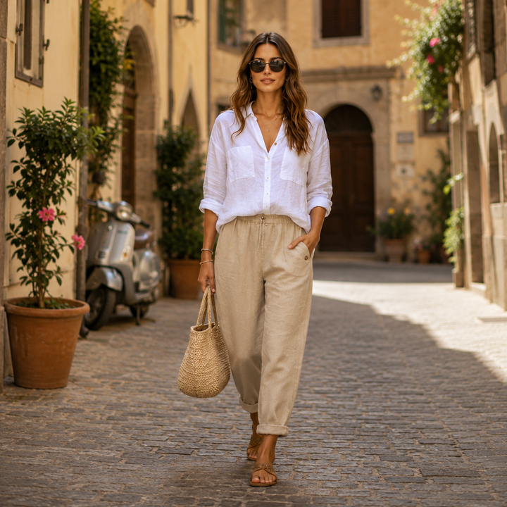 Rosa Lightweight Linen Trousers