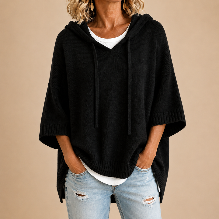 Lucinda Oversized Hooded Sweater - Black