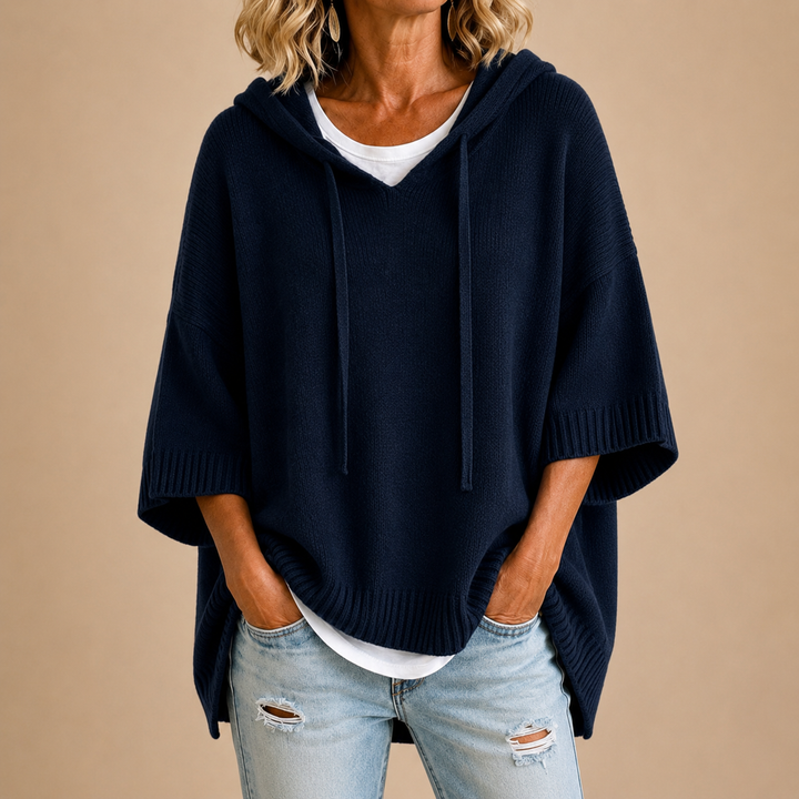 Lucinda Oversized Hooded Sweater - Navy