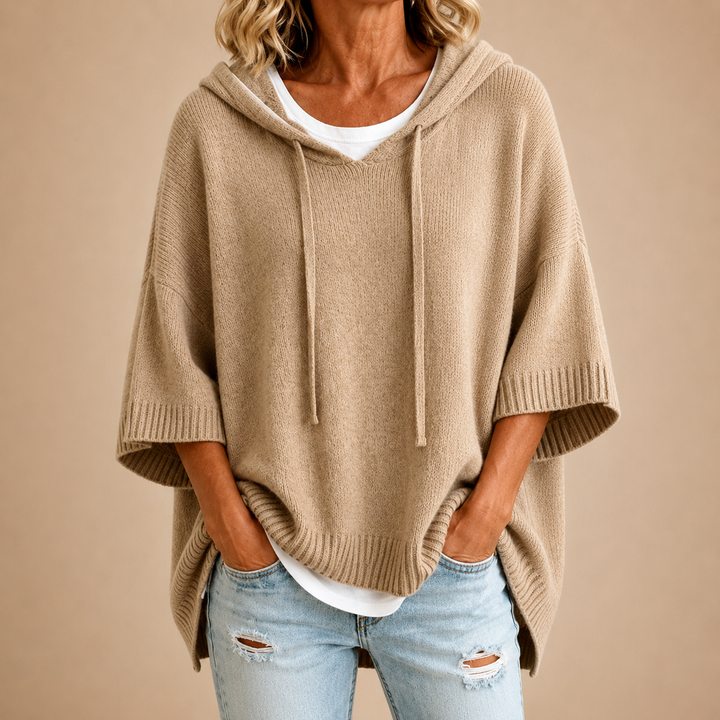 Lucinda Oversized Hooded Sweater - Khaki