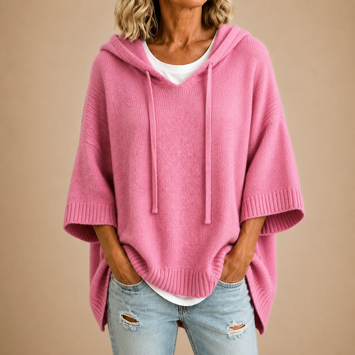 Lucinda Oversized Hooded Sweater - Pink