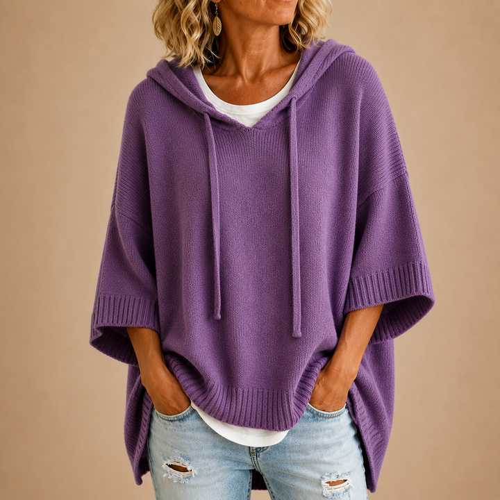 Lucinda Oversized Hooded Sweater - Purple
