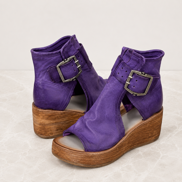 Ginevra Wedge Sandals - Purple