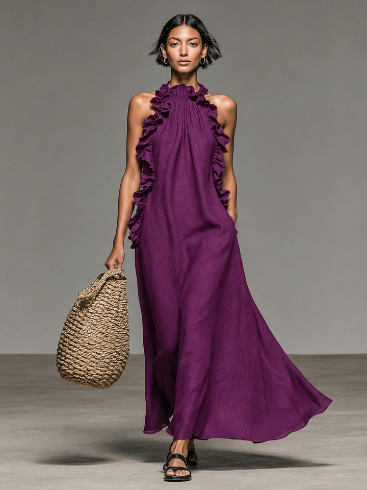 Dorothy Pocketed Maxi Dress - Purple