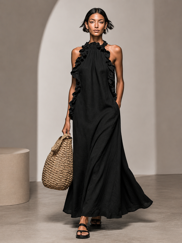 Dorothy Pocketed Maxi Dress - Black