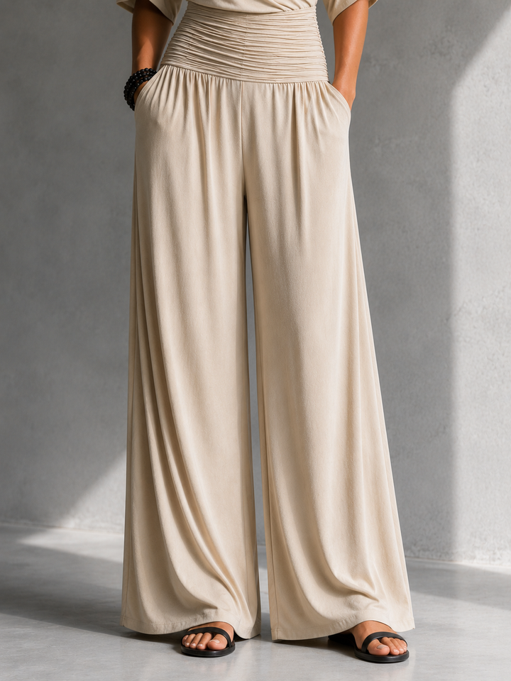 Victoria Wrap-Front Wide-Leg Jumpsuit