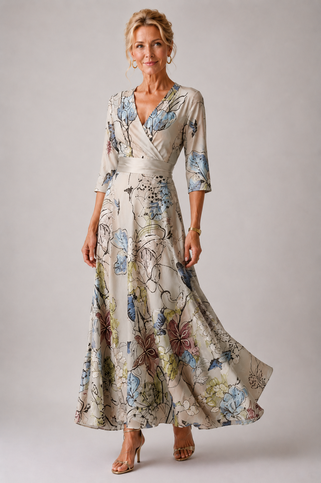 Genevieve Belted Floral Dress