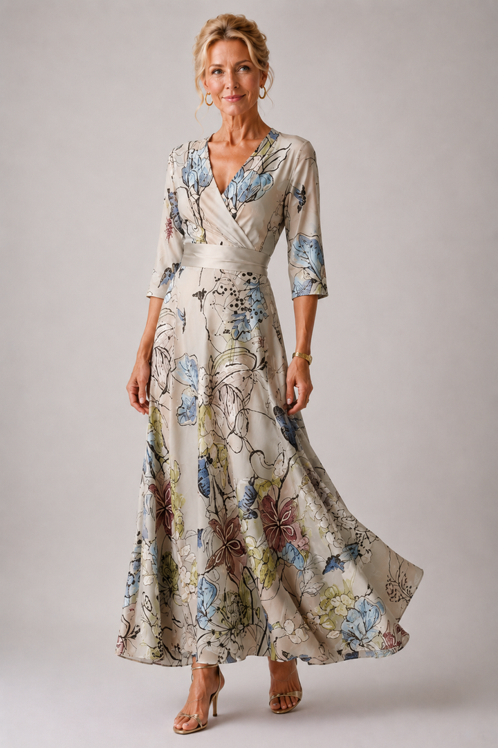 Genevieve Belted Floral Dress