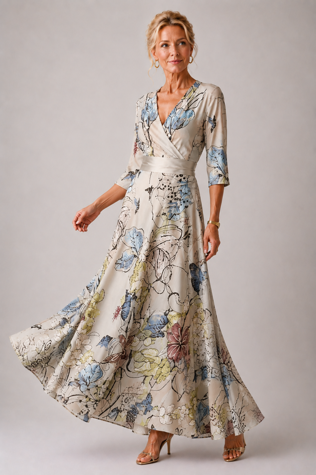 Genevieve Belted Floral Dress
