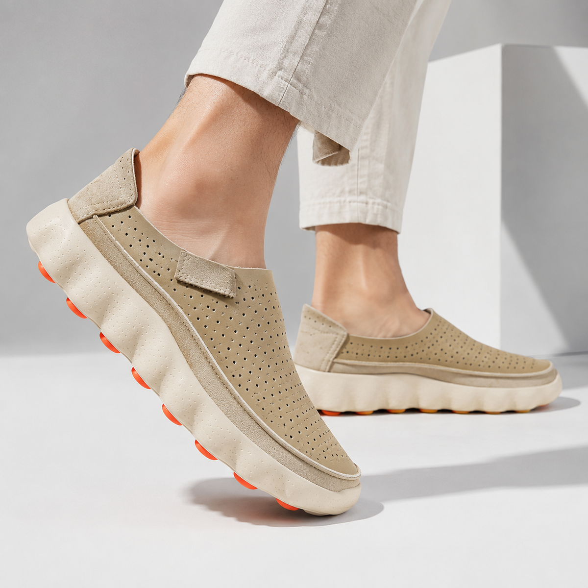 Leonard | Perforated Slip-On Loafers