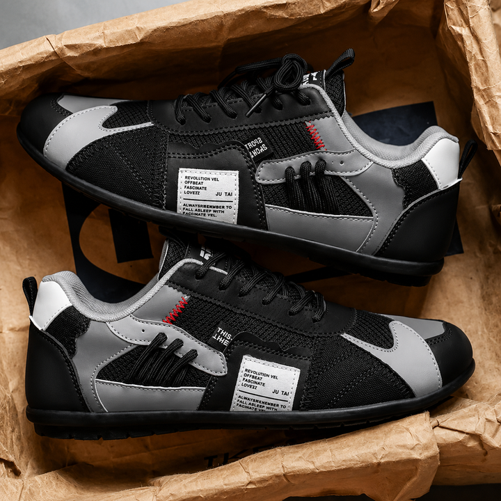 Giovanni Retro Colour-Block Sneakers - Black