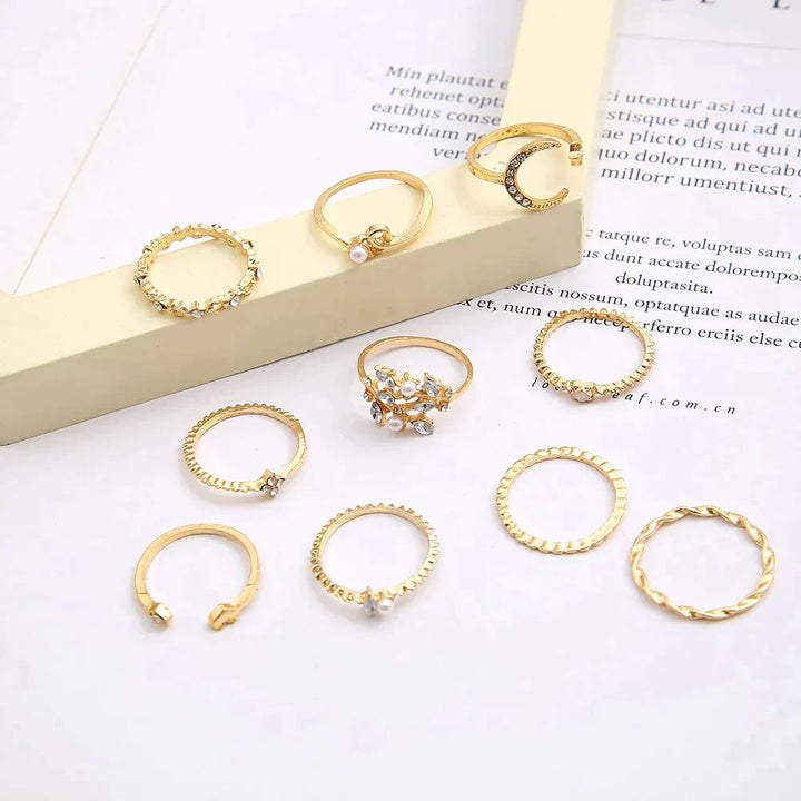 10-Pack Bohemian Silver &amp; Gold Plated Rings