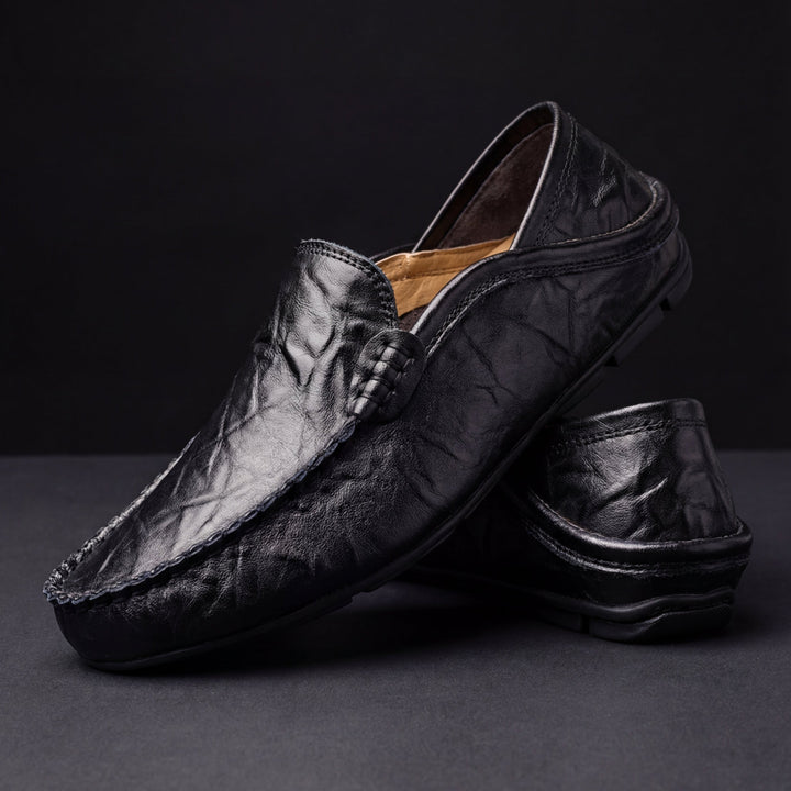 Vittorio Classic Leather Loafers - Black
