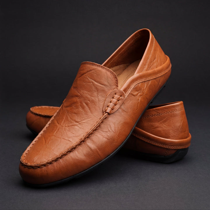 Vittorio Classic Leather Loafers - Brown