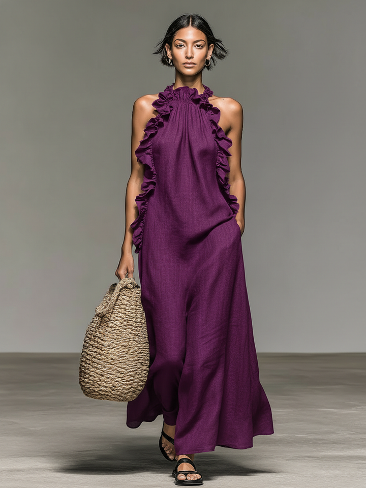 Lua Maxi Dress with Pockets - Purple