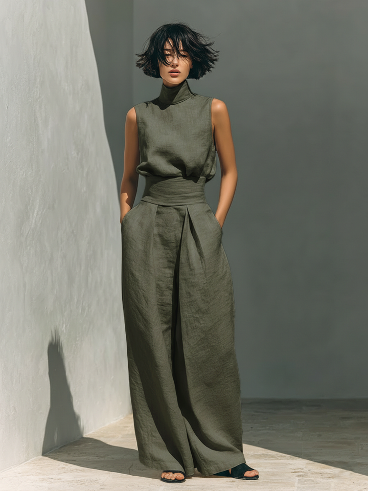 Emily | Minimalist Blouse and Wide-Leg Trouser Set