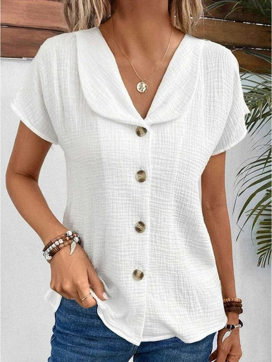 Emilie™ | Collared Button-Up Top