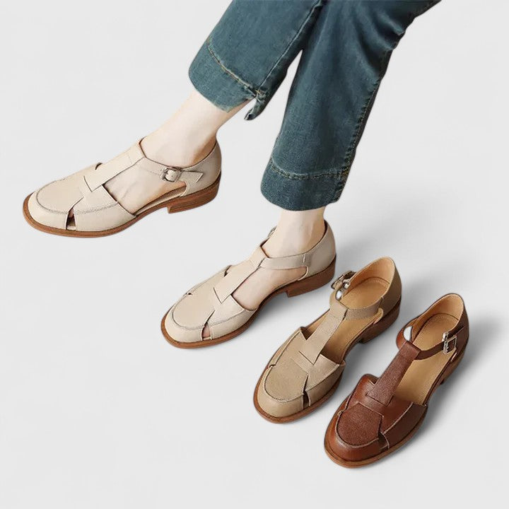 Daphne | Genuine Leather Closed-Toe Strap Sandals