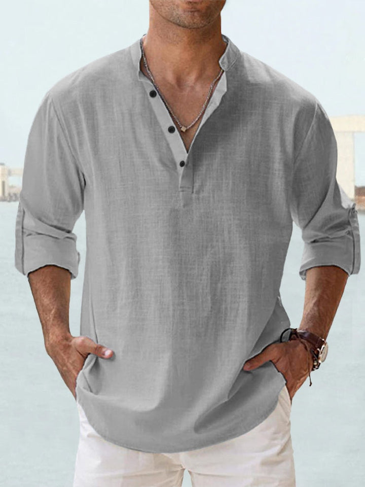 Elio Breathable Linen Shirt - Grey