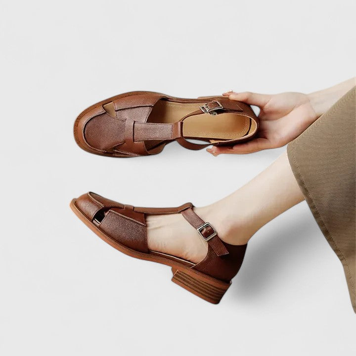 Daphne | Genuine Leather Closed-Toe Strap Sandals