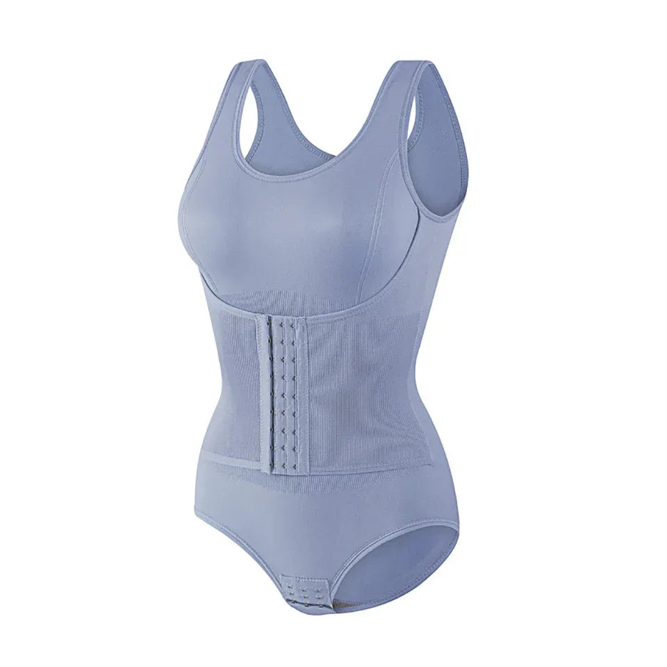 Eloise Zip-Side Shaping Bodysuit - Dusty Blue
