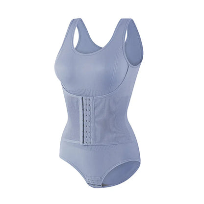 Eloise Zip-Side Shaping Bodysuit - Dusty Blue
