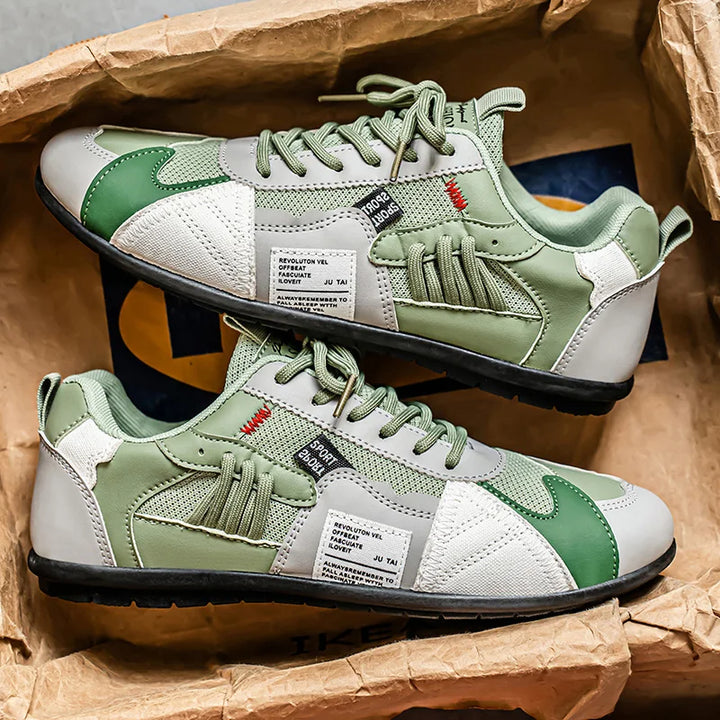 Giovanni Retro Colour-Block Sneakers - Green